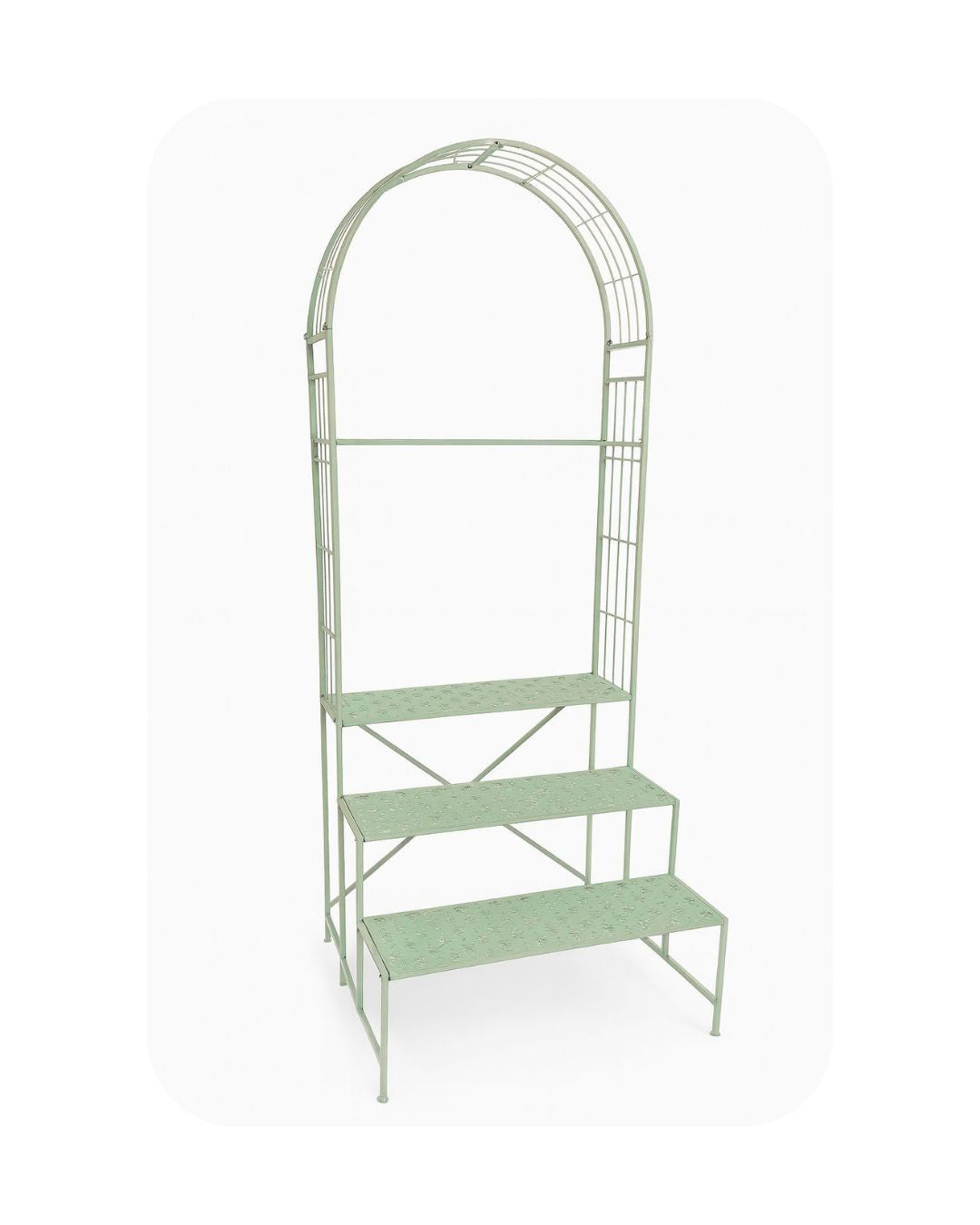 Metal Arch Plant Stand with 3-Tier Shelves