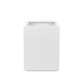 Modern White Fiberglass Tall Cube Planter
