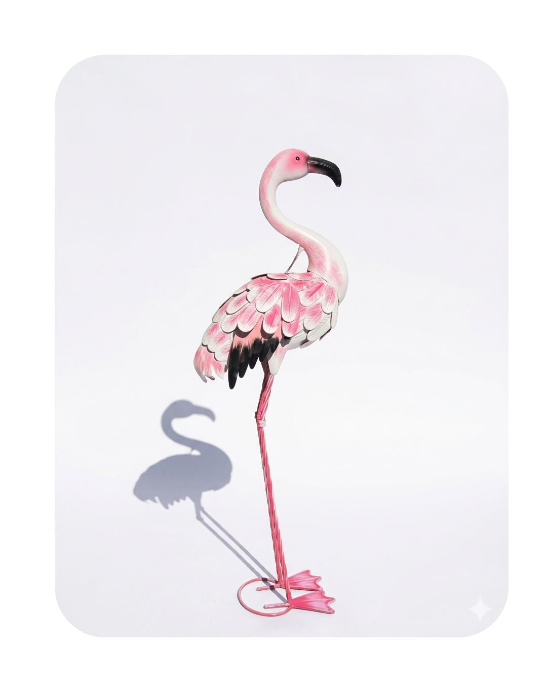 Hand-Painted Metal Flamingo Garden Statue