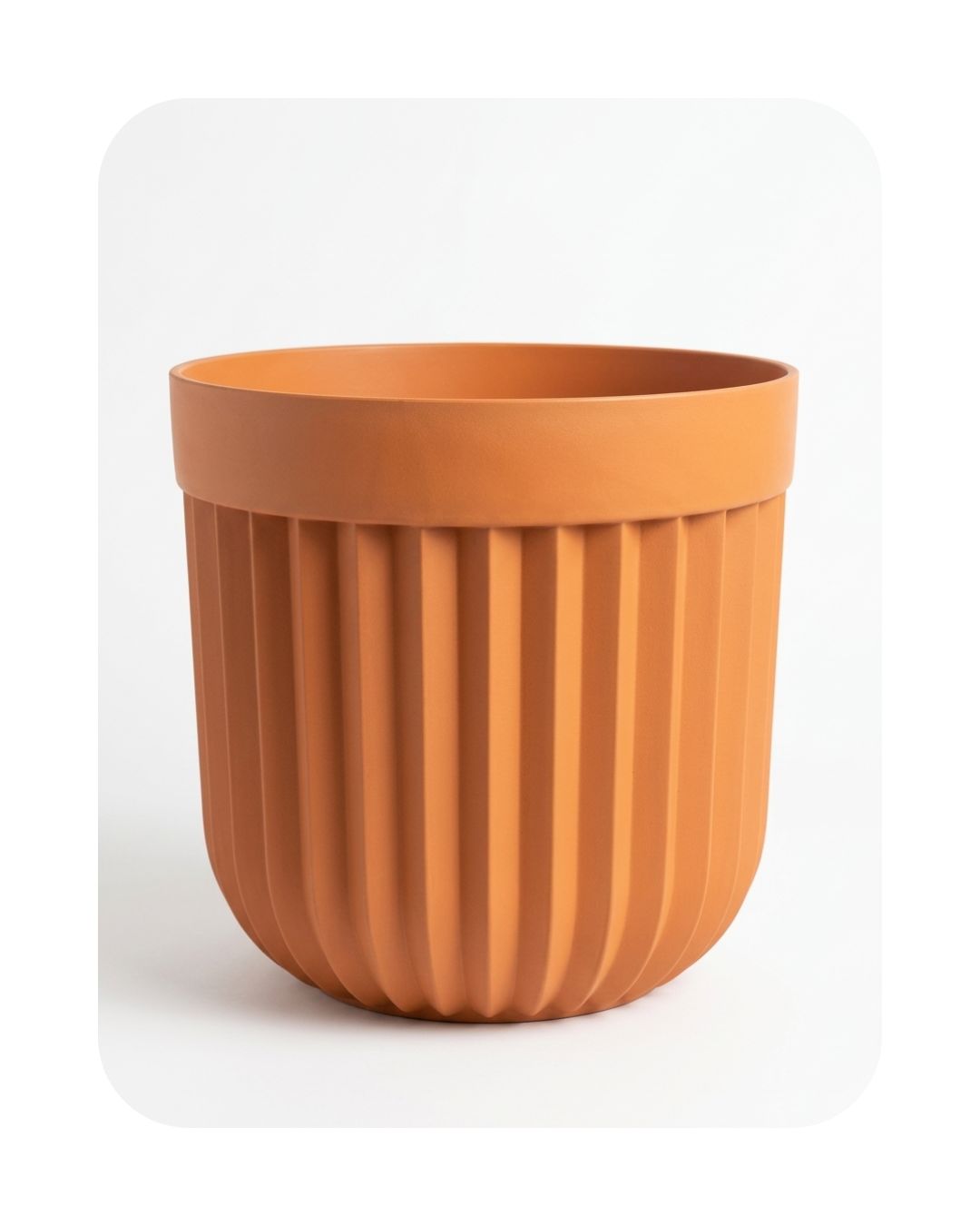 Terracotta Ribbed Plant Pot – Modern Grooved Planter