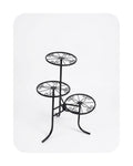 3-Tier Wrought Iron Plant Stand with Scroll Detail