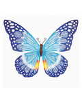Large Blue Metal Butterfly Wall Art with Cutout Wing Detail