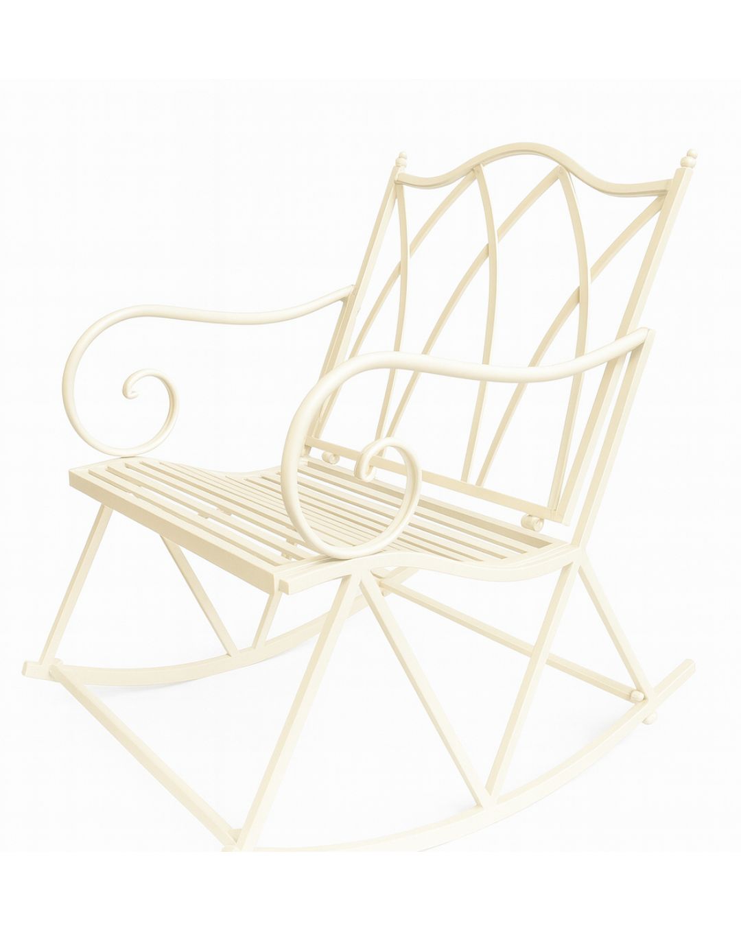 Vintage Metal Rocking Garden Chair – Cream White