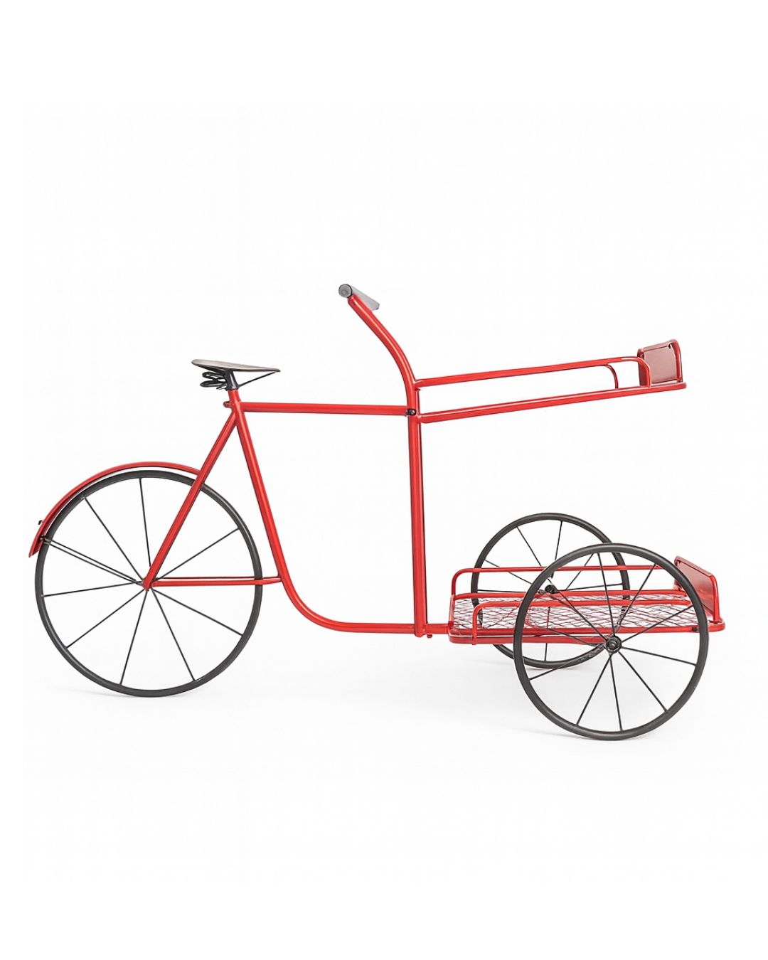 Vintage Red Metal Tricycle Garden Planter & Display Stand