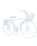 Vintage White Metal Bicycle Garden Planter with 2 Baskets