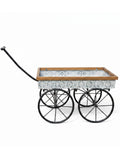 Vintage Garden Cart Planter with Tile Pattern