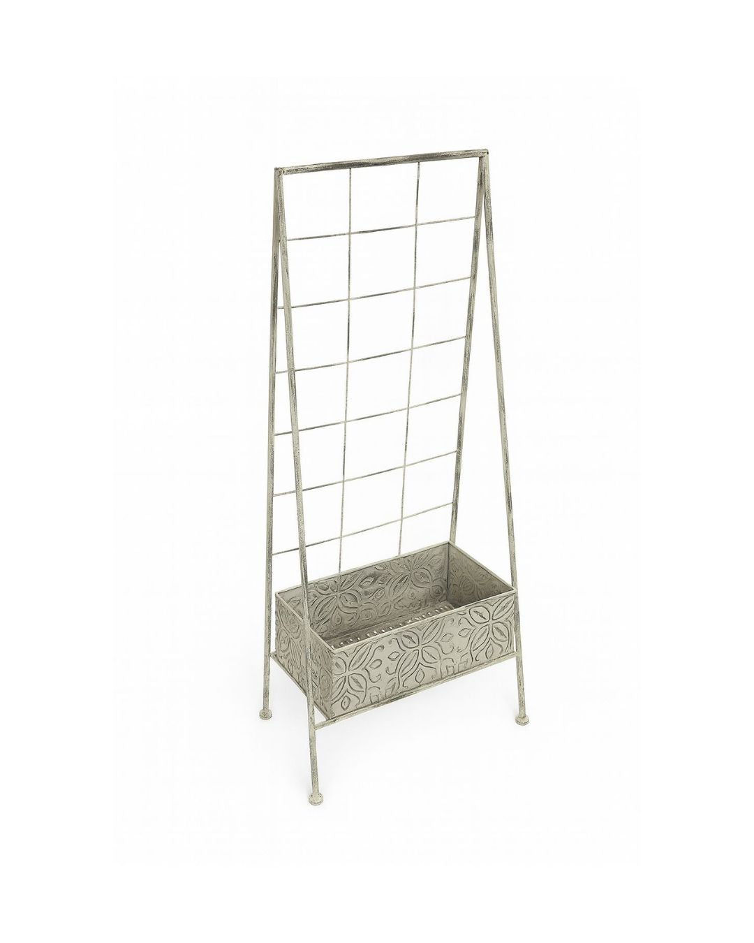 Metal Trellis Planter with Embossed Floral Box