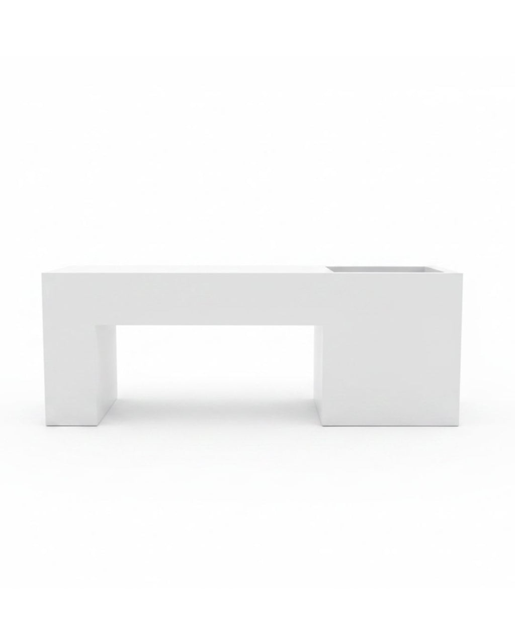 Arch Base Rectangle Planter – White Fiberglass