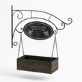Parisienne Wall-Mounted Scrollwork Sign with Hanging Planter Box