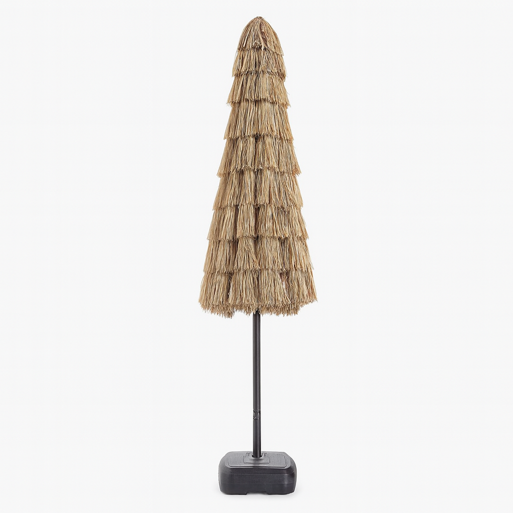 Thatched Straw Patio Umbrella with Heavy Base