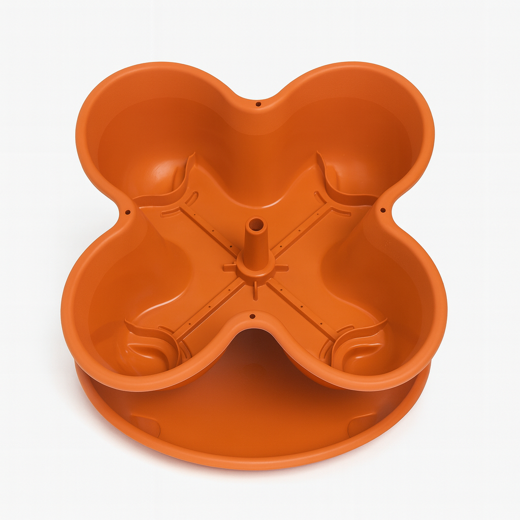 4-Pocket Clover-Shaped Stackable Planter Pot – Terracotta