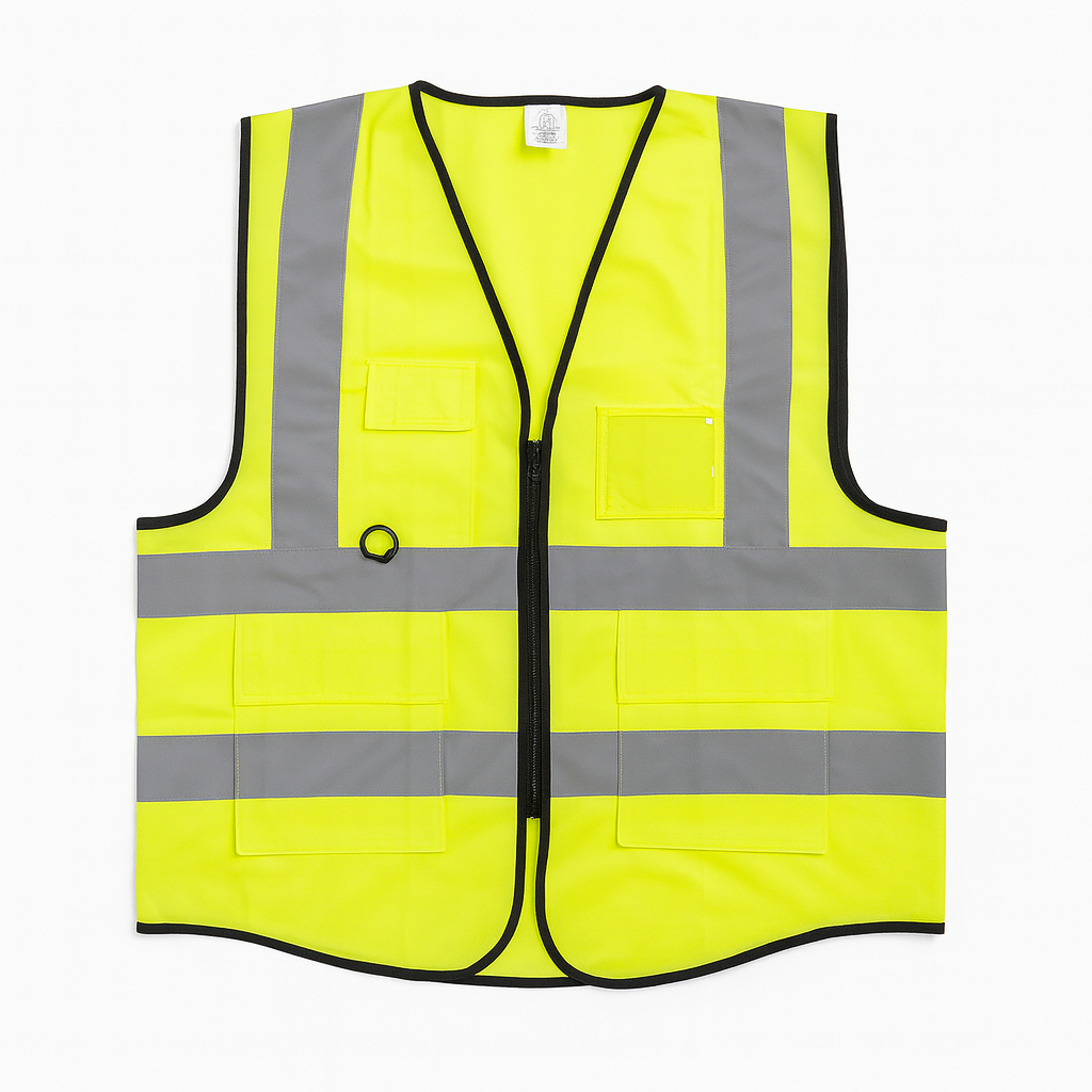 High-Visibility Safety Vest – Reflective Strips & Multi-Pocket