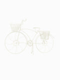 White Metal Bicycle Wall Planter with 2 Wire Baskets