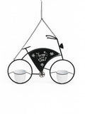 "Home Sweet Home" Hanging Bicycle Planter with 2 White Pots