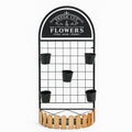 "Fresh Cut Flowers" Wall-Mounted Grid Planter with 5 Pots & Picket Fence Trough
