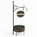 "Fée de Jardin" French Garden Sign Post Planter with Round Picket Basket
