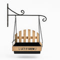 "Let It Grow" Hanging Swing Planter with Scrolled Wall Bracket
