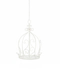 Hanging Metal Crown Planter with Fleur-de-Lis & Scroll Detail
