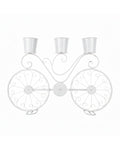 White Wrought Iron Bicycle Planter Stand with 3 Pots