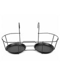 Black Metal Double Balcony Railing Planter Holder