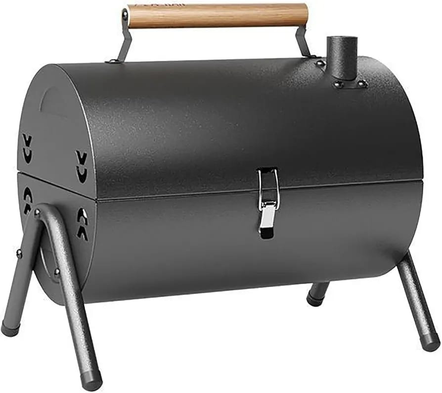 Portable Barrel Charcoal Grill & Smoker