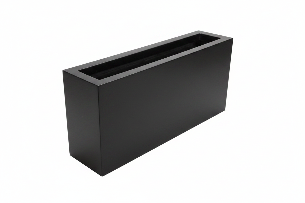 Tall Square Fiberglass Planter – Terracotta Red