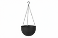 Black Rattan-Effect Hanging Basket Planter with Chain & Hook
