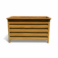 Teak Wood Rectangular Planter Box - Front View