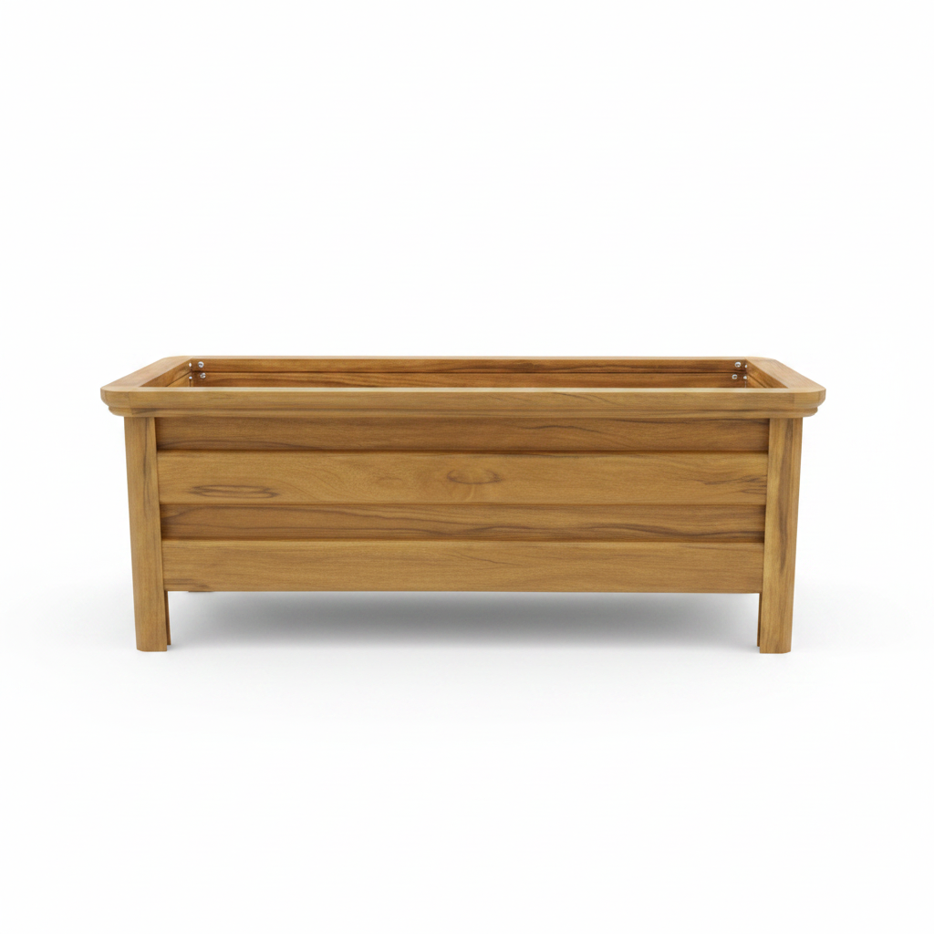 Aluminum Rectangular Planter Box - Front View