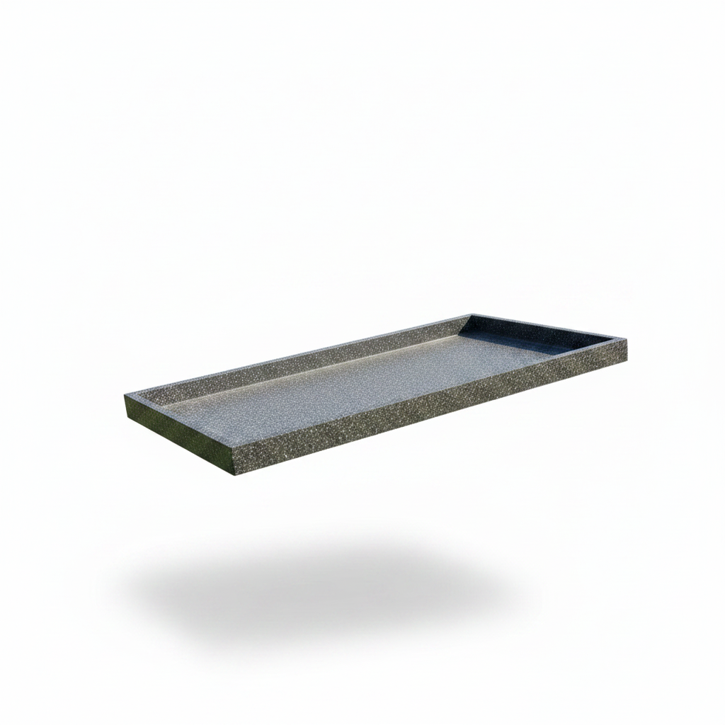 Granite Texture Rectangular Planter Tray - Angled View