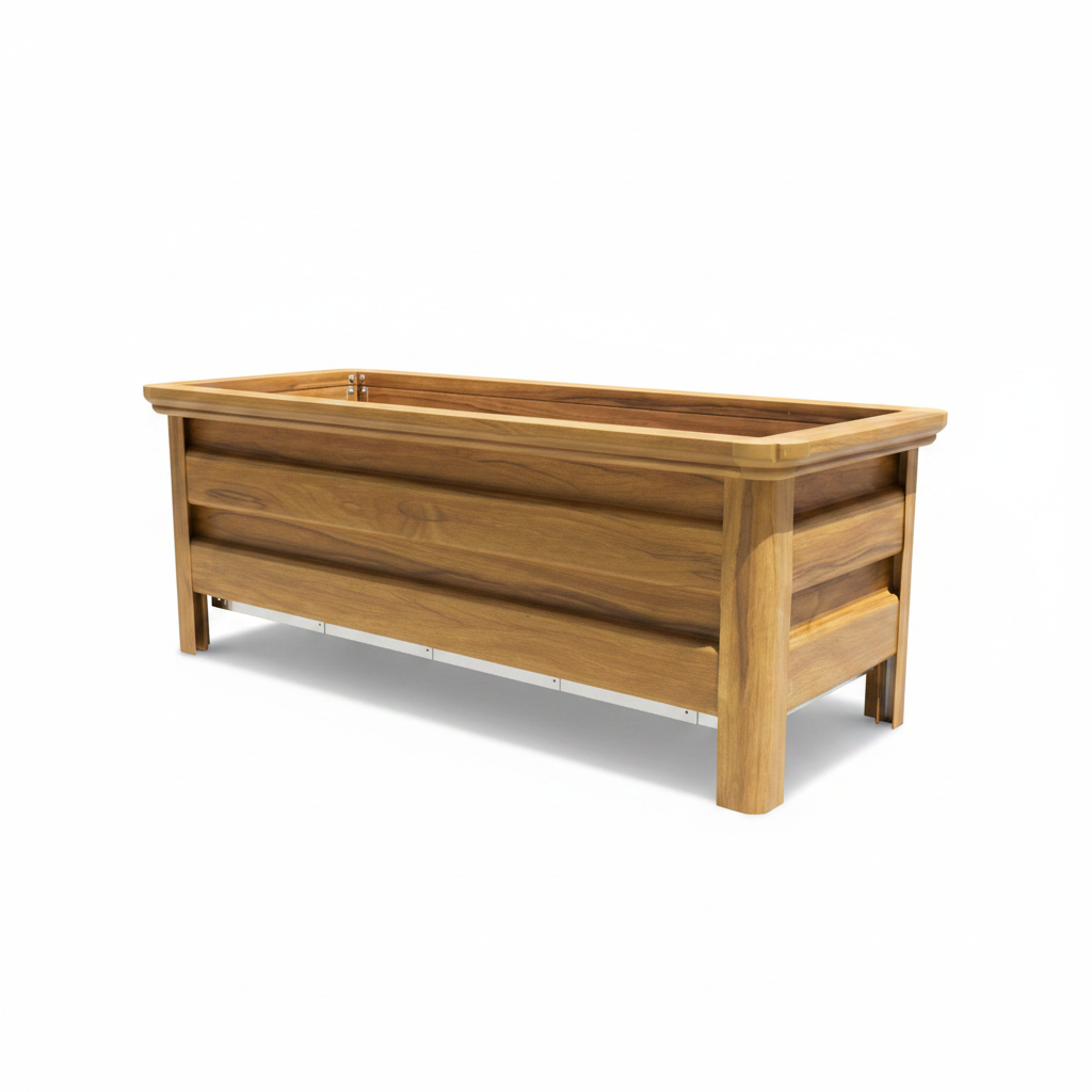 Aluminum Rectangular Planter Box - Angled View