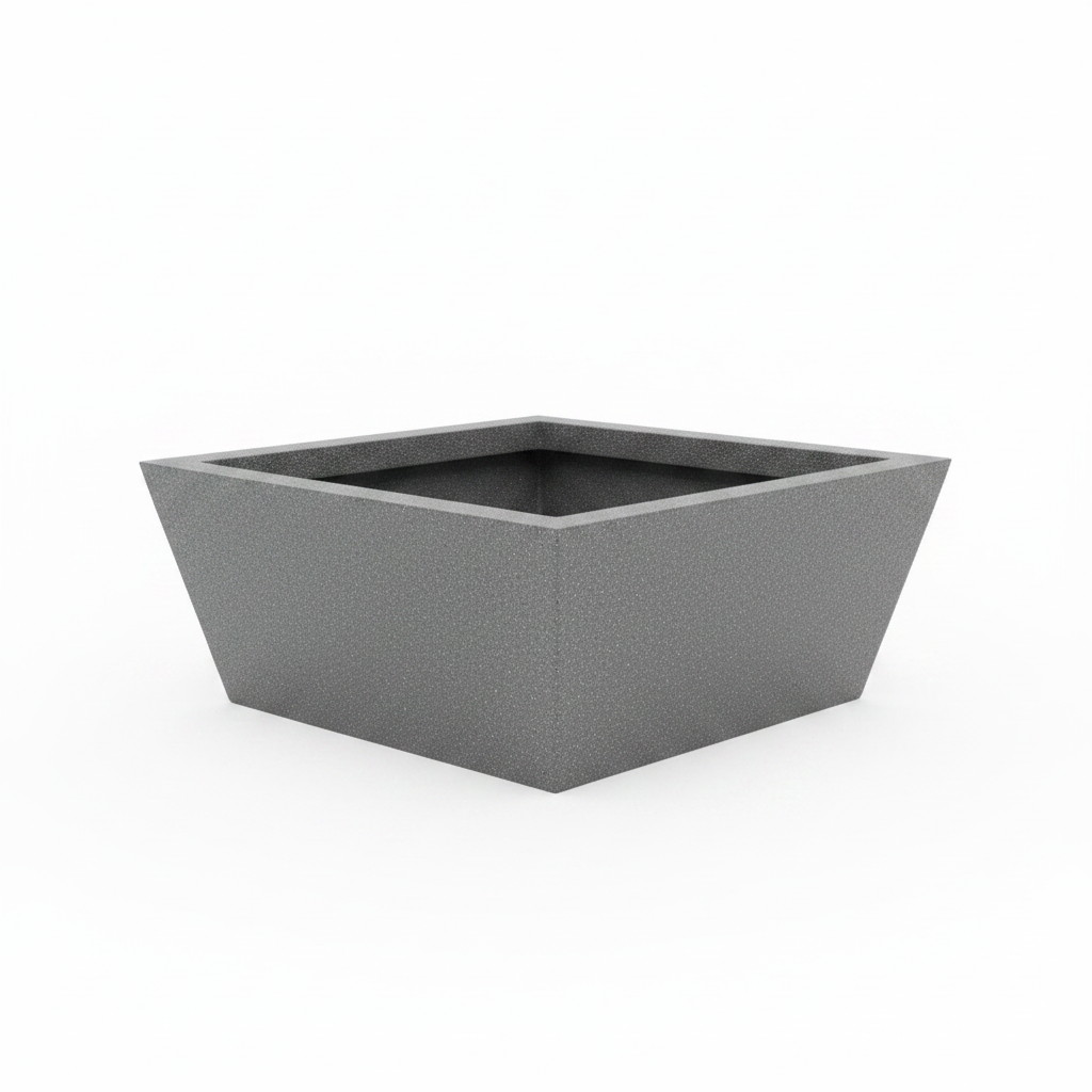 Granite Texture Square Planter Pot - Angled View