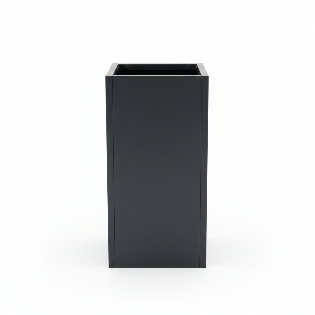 Iron Tall Square Planter Pot - Front View