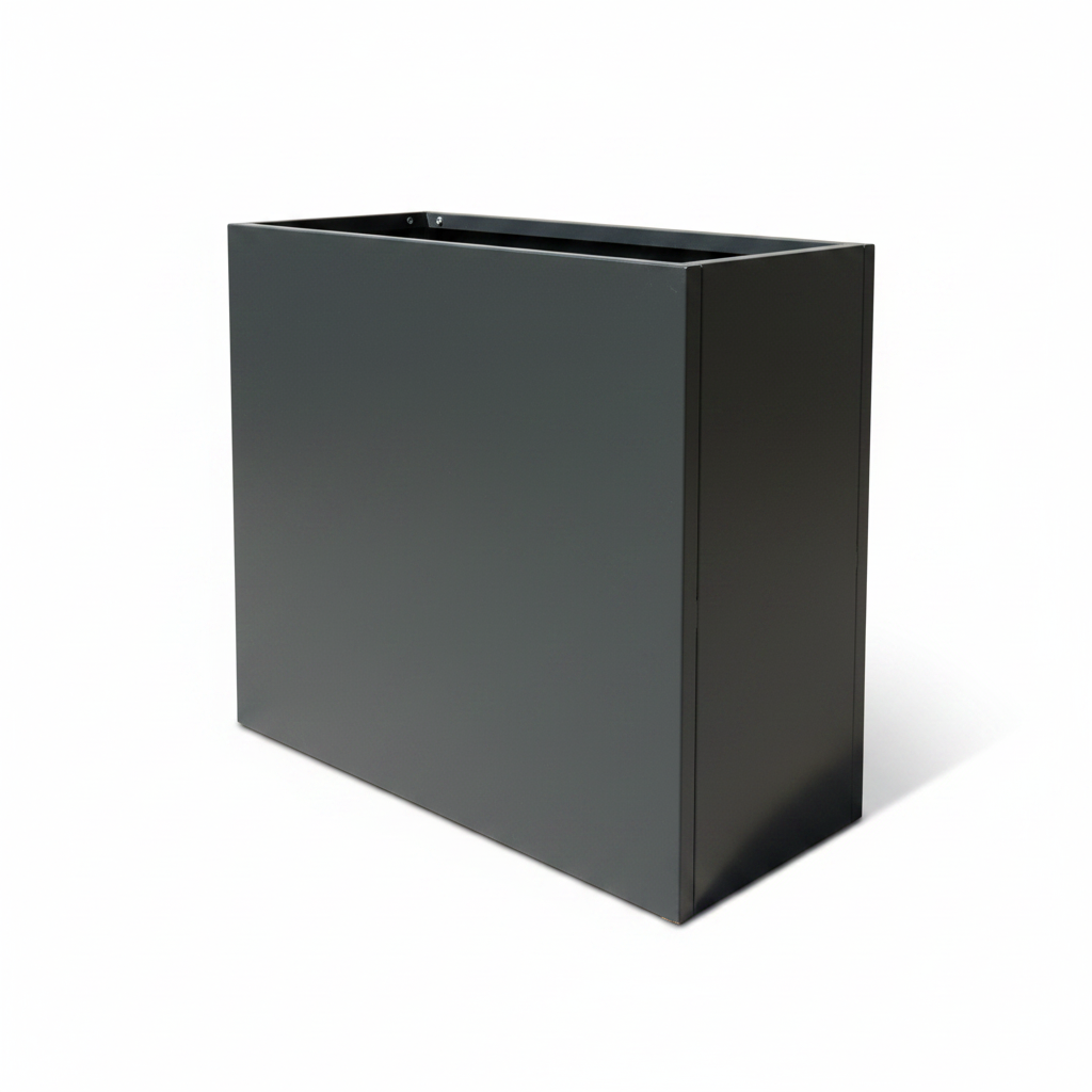 Iron Tall Rectangular Planter Box - Angled View