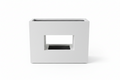 Window Cutout Rectangle Planter – White Fiberglass